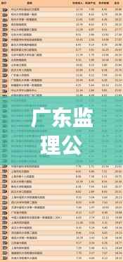 广东监理公司排名揭晓，行业影响力榜单重磅出炉！